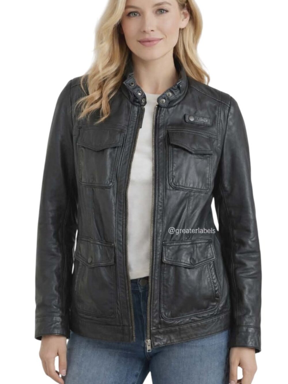 Lucky Brand Lamb Leather Moto Jacket Black Soft Lambskin Rare Size XL